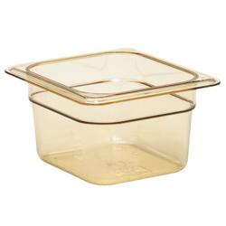 (6 pieces) CAMBRO | H-PAN™ Heat-Resistant  Gastronorm Container - 1/6 - Amber - 100 mm 
