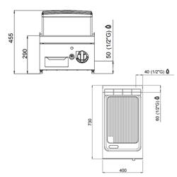 Gasbakplaat - 6,9kW - Geribbeld