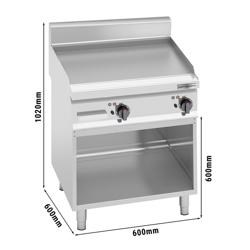 Płyta grillowa elektryczna - 8kW - Gładka - Powierzchnia: 596x430mm - na podstawie otwartej