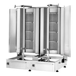Dönergrill 4+4 rezsóspirál - max. 120 kg - védőlemezzel
