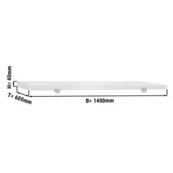 Schneideplatte für Arbeitstisch - 1400x600mm - HACCP-Konform - Weiß