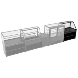 Sıcak Servis Bankosu TORONTO - 1800mm - Siyah Ön Panel - Sıcak Plakalı - Siyah Granit Üst Tabla