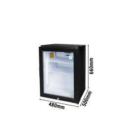 GASTRO-COOL | Minibar vriezer - 51 liter - met 1 glazen deur - Zwart