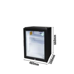 GASTRO-COOL | Minibar vriezer - 51 liter - 1 glazen deur - Zwart