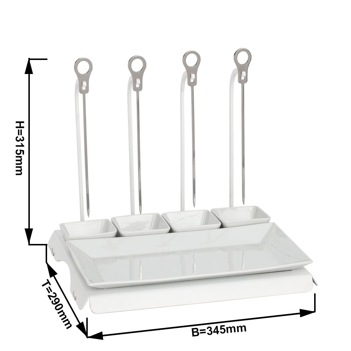 CLASSICO - Porte-brochettes - Blanc - incl.4 brochettes