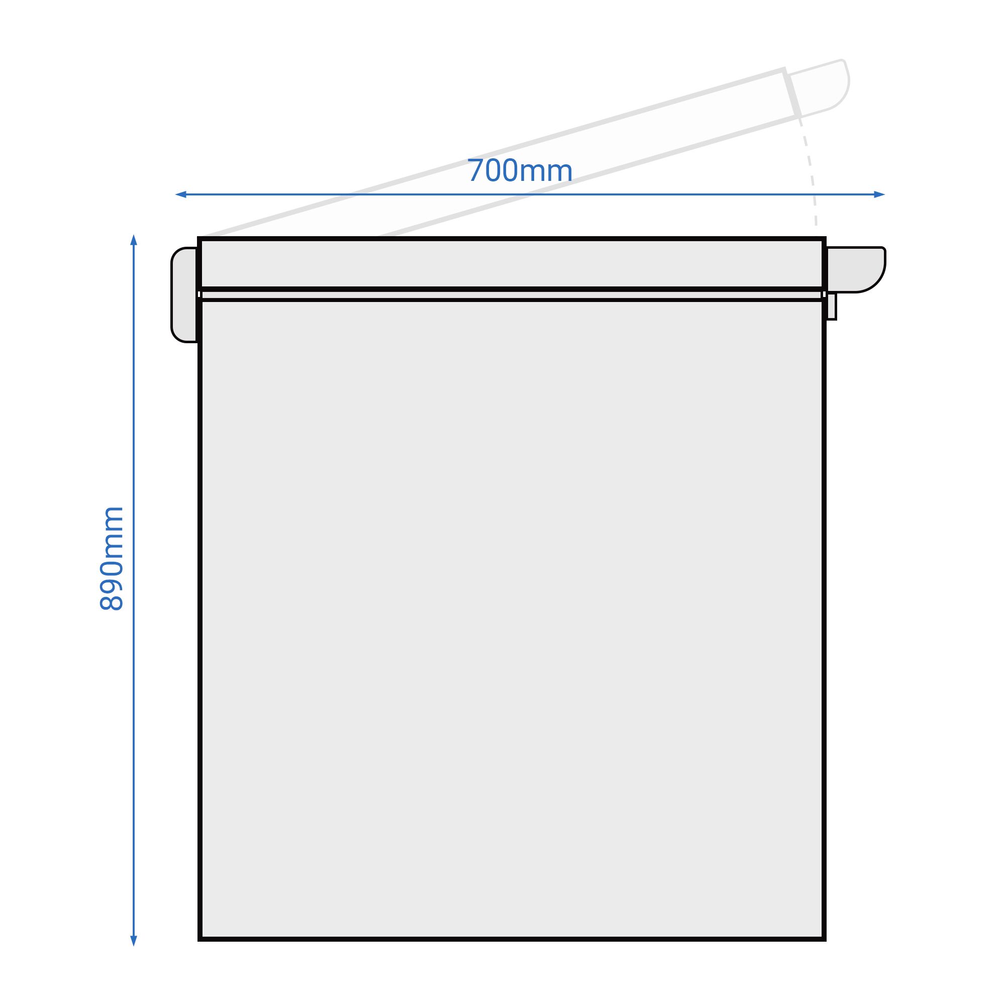 Congélateur coffre - 985 mm - 227 litres - couvercle en plastique - incl. cloison de séparation