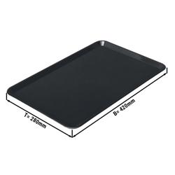 Négyszögletes tálca 420х 280х 15 mm - fekete - Eco-Line