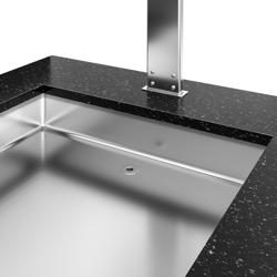 Banco per Buffetcaldo BELFAST - 2000mm - con bagnomaria e rotelle - per 5x GN 1/1