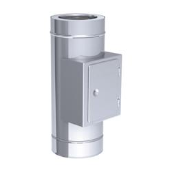 Modulo rettilineo con sportello di ispezione (tondo) - con cassetta raccogli condensa - in acciaio inox - Lunghezza: 426mm - Ø 250mm