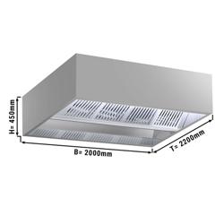 Plafond afzuigkap - B2000mm - zonder motor - met filter - met inductietoevoer