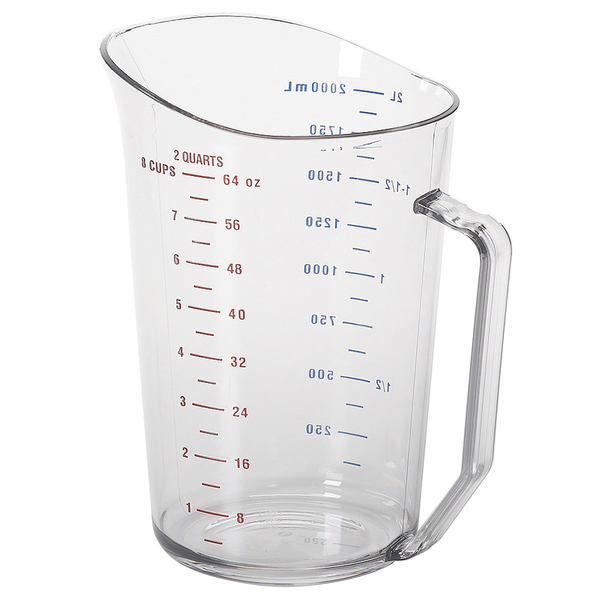 (12 pieces) CAMBRO | CAMWEAR® polycarbonate measuring cup with measuring scale - 2 liter - clear