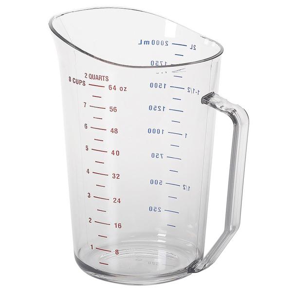 (12 pieces) CAMBRO | CAMWEAR® polycarbonate measuring cup with measuring scale - 2 liter - clear