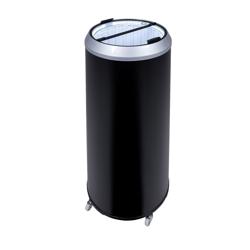 GASTRO-COOL | Party Drinks Cooler Barrel – 71 L - 0–10°C - Glass lid - Castors - Black/Silver - LED front - 2 baskets