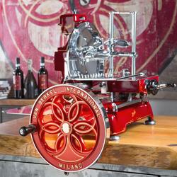 BERKEL | Volan makinesi B114 - Bıçak: Ø 319mm - Kırmızı - taban çerçevesi dahil