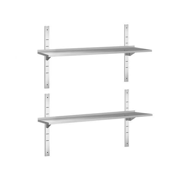 Dubbele RVS wandplank PREMIUM - 1500x300mm