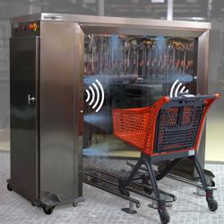 Impianto di disinfezione per carrelli della spesa - 50W - acciaio inox - 36L - 1830x850x1640mm