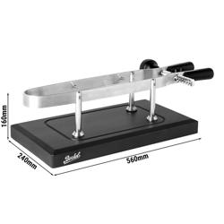 BERKEL | Italian Prosciutto Ham Stand – Stainless Steel Frame - Rosewood Base