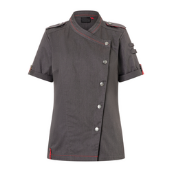 KARLOWSKY | Dames Koksjas Met Korte Mouwen - Denim Style ROCK CHEF®-Stage2 - maat: 36