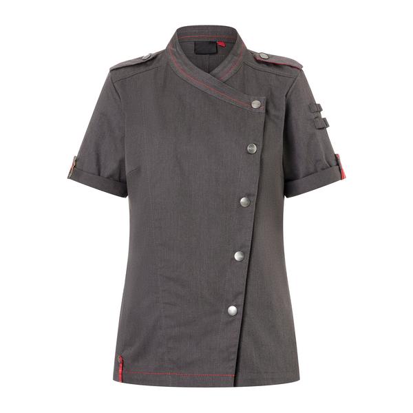 KARLOWSKY | Veste de cuisine à manches courtes pour femmes - Style denim ROCK CHEF®-Stage2 - Taille : 36