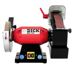 F. DICK | SM-130 Wet Belt Knife Sharpener – Belt 1000×50 mm – Ø200×25 mm Wheel – 400 W – Red