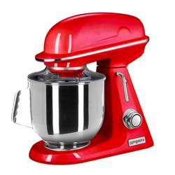 Planetmixer - 7 l - 350 W - inkl. visp, flatblandare och degkrok - bänkmodell - röd