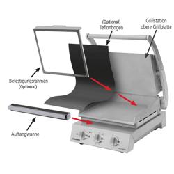 ROBAND | Contactgrill | Hamburger grill - 3.1 kW - bovenzijde Gegroefd & onderzijde Glad - Grilloppervlak: 500x275mm