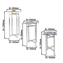 (3 piese) Set de mese laterale/cafea - înălțime pliabilă - 70, 90 și 120 cm