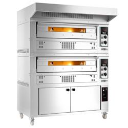 Pizzaoven op gas - 9+9x 33cm - Handmatig - incl. afzuigkap & rijskast