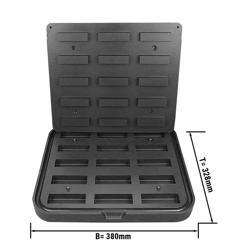 Tartlet Mould Plates - Rectangular - 90x26mm top; 85x26mm bottom; 19mm height - for 15 tartlets - compatible with Tartlet machine TMNP