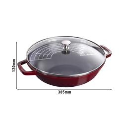 STAUB | SPECIALITIES - Wok lasikannella - Ø 300mm - valurauta - grenadiini