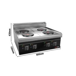 Fogão eléctrico - 4 placas circulares (9,2 kW)
