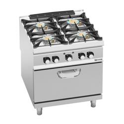 Aragaz pe gaz - 28 kW - 4 arzătoare - incl. cuptor electric cu convecție - 4,68 kW