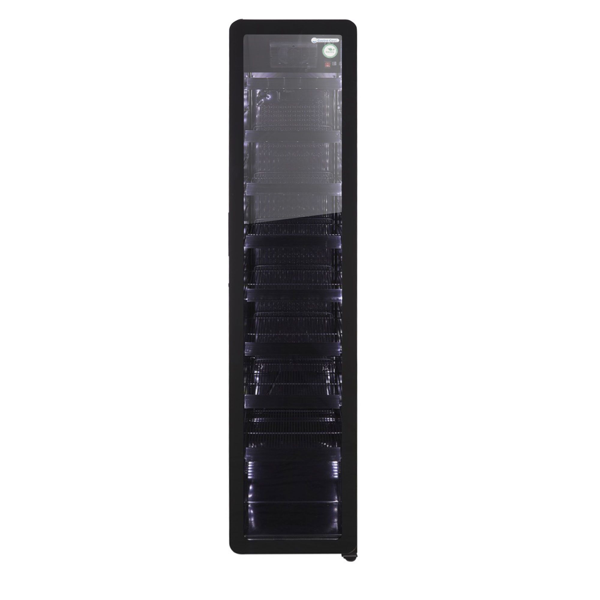 GASTRO-COOL | Vitrine réfrigérée à boissons - 212 litres - étroit - avec 1 porte en verre - Noir