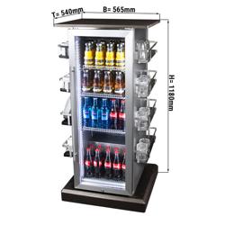 Display Fridge - 565mm - 75 Litres - with 1 hinged glass door - LED lighting - digital controller with temperature display - Temperature range 0 to 6 °C
