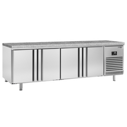 Bakkerij koelwerkbank PREMIUM PLUS - 2752x800mm - 4 deuren & granieten werkblad