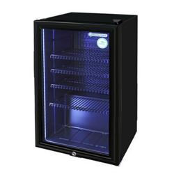 GASTRO-COOL | Frigorífico de bar - 360mm - 88 litros - com 1 porta de vidro - preto