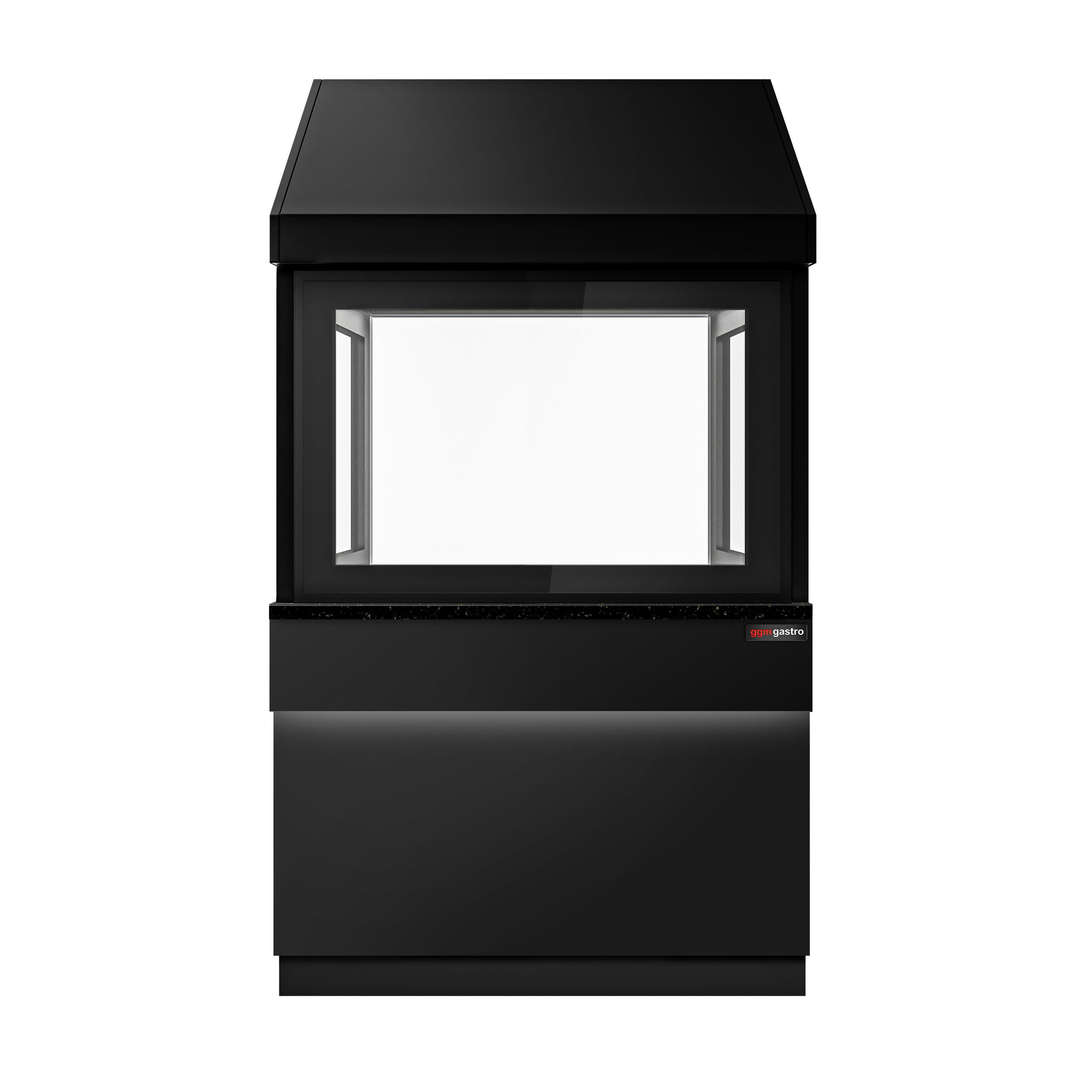 Élément neutre pour grills à charbon de bois TORONTO – 1100 mm – façade noire – plan de travail en granit noir
