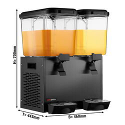 Dispensador de zumo - 2x 18 litros - negro