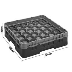 CAMBRO | CAMRACK® - Panier à verres 1/1 - 30 compartiments - avec 1 extension - 500x500mm - Noir