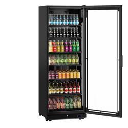 Vetrina frigo per bibite PREMIUM - 750mm - 739l - display digitale - porta in vetro senza cornice - con 1 porta in vetro & illuminazione LED - Nero