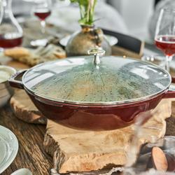 STAUB | SPECIALITIES - Wok con coperchio in vetro - Ø 300 mm - Ghisa - Rosso granatina