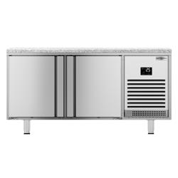 Mesa refrigerada para padaria Premium PLUS - 1618x800mm - nos dois lados - e bancada em granito