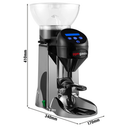 Kaffeemühle - 1kg - 77dB - Mit automatischer Dosierung - Silber