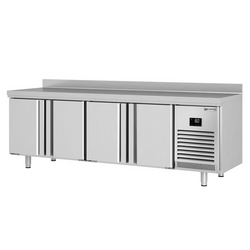 Koelwerkbank Premium PLUS - 2452x700mm - met 4 deuren & met achterwand
