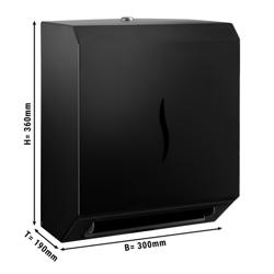 Distributeur d’essuie-mains en rouleau - automatique - sans contact - avec capteur - acier inoxydable - Noir