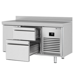 Koelwerkbank Premium PLUS - 1468x700mm - met 1 deur, 2 laden & met achterwand