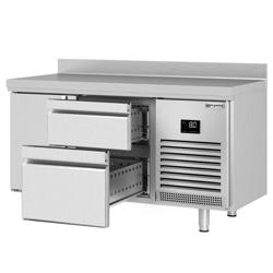 Tavolo refrigerato Premium PLUS - 1468x700 mm - con 1 porta e 2 cassetti e con alzatina