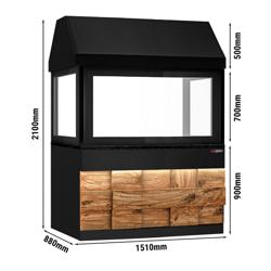 Toronto Neutral Unit for Charcoal/Gas Grills – 1500 mm - Black Granite Top - Service Line Front - LED