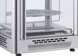 Warmhaltevitrine - 470mm - 1,2 kW - mit 4 Ebenen - Edelstahl