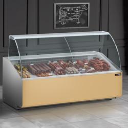 Banco gastronomia professionale - 1881x979mm - 387 L - 4 lati vetro - Pannello frontale Beige